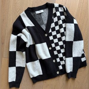 Checkered cardi